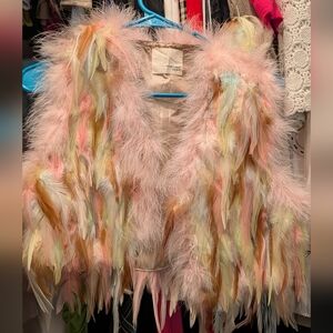 Mustard Seed Feather Vest Size Small/Medium